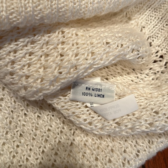 NWT Polo Ralph Lauren 100% Linen Relaxed Fit Open Knit Cropped Sleeveless Top - Picture 8 of 13